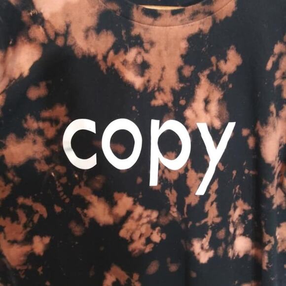 Upcycled Bleached Tie Dye Black Copy T-Shirt Sz Large - Picture 3 of 4